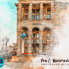 Pen & watercolor Photoshop action