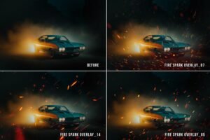 Fire Spark PNG Overlays