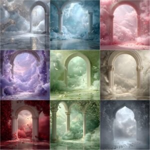 Dreamy cloud fine art textures and digital backdrop overlays bundle featuring 25 elegant backgrounds for maternity photography, portraits, and creative photo editing, instant digital download.