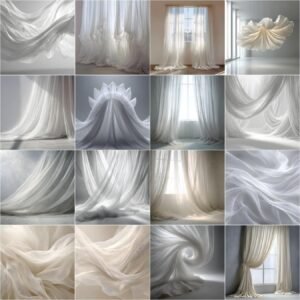 Soft white flying fabric and curtain digital backdrop for portrait and maternity photography, fine art digital background, instant download for photo editing and studio composites.