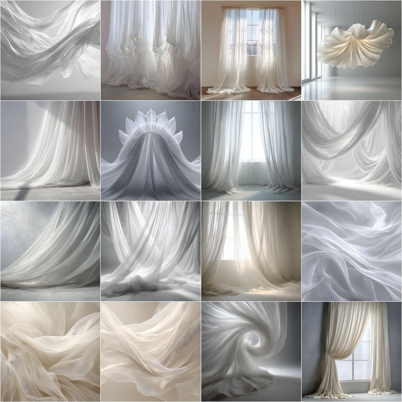 Soft white flying fabric and curtain digital backdrop for portrait and maternity photography, fine art digital background, instant download for photo editing and studio composites.