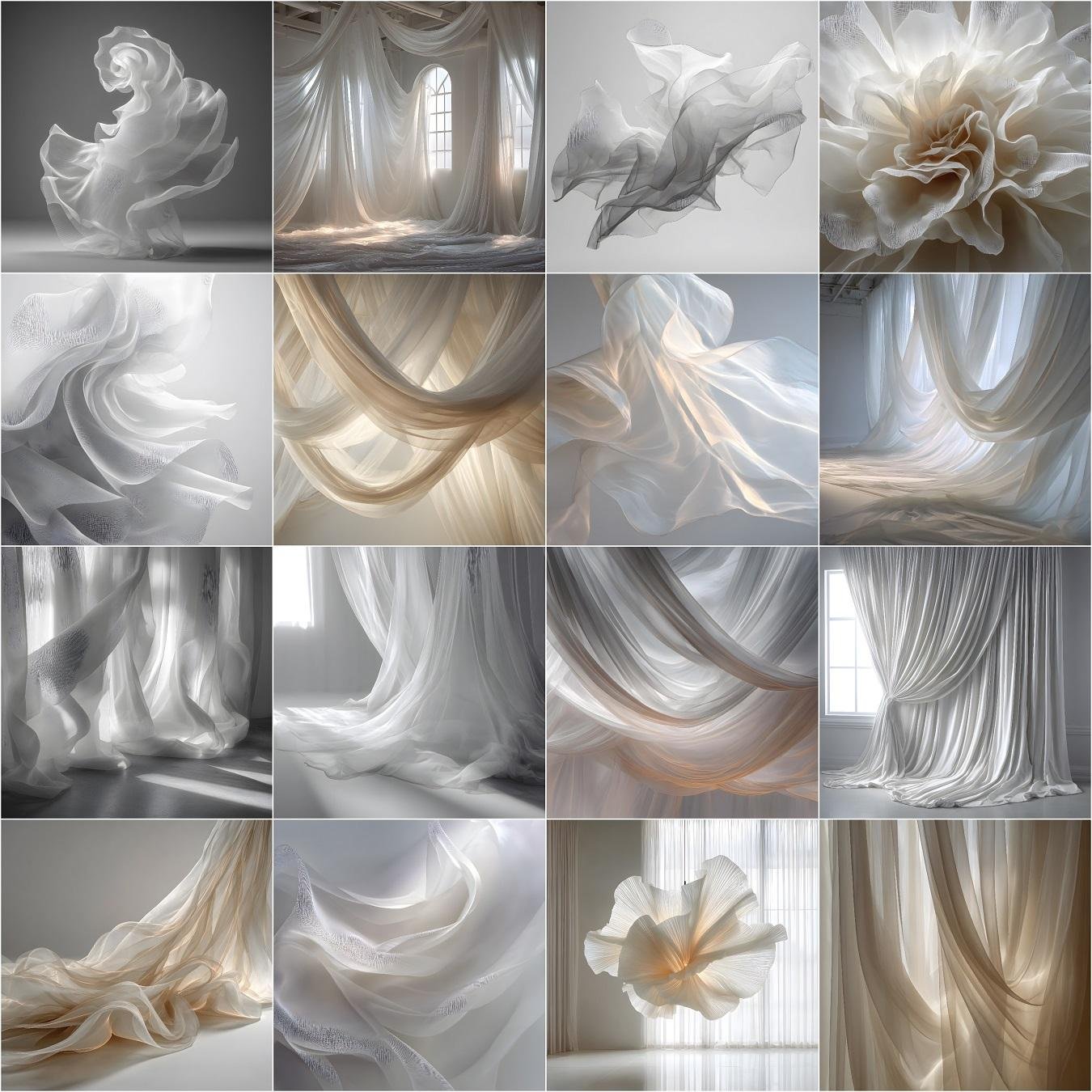 Soft white flying fabric and curtain digital backdrop for portrait and maternity photography, fine art digital background, instant download for photo editing and studio composites.