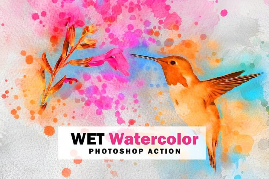 Free Wet watercolor Photoshop action, Create High-Quality Watercolor ...