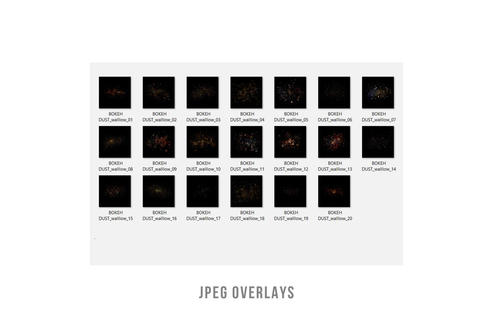 20 Bokeh Dust PNG Overlays for Photoshop