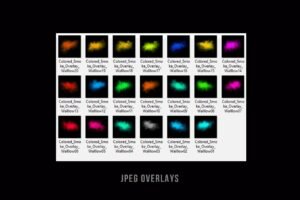 20 Realistic Colored Smoke PNG Overlays – Sports Photography Smoke Effects for Photoshop, Athlete Portraits & Team Banners, Realistic smoke