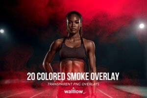 20 Realistic Colored Smoke PNG Overlays – Sports Photography Smoke Effects for Photoshop, Athlete Portraits & Team Banners, Realistic smoke