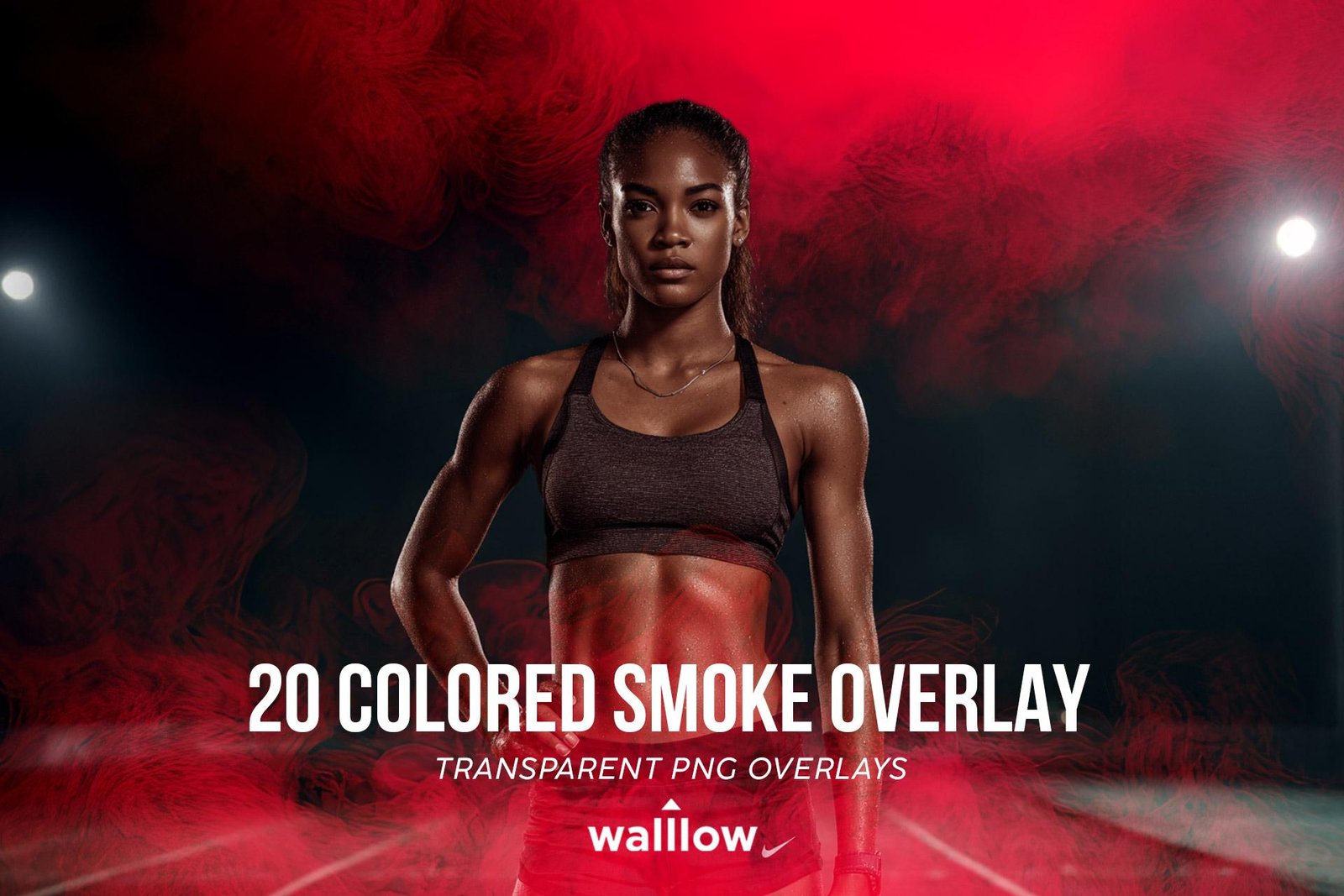 20 Realistic Colored Smoke PNG Overlays – Sports Photography Smoke Effects for Photoshop, Athlete Portraits & Team Banners, Realistic smoke