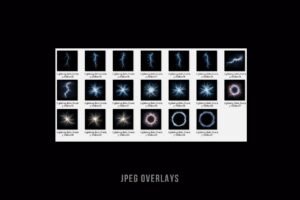 20 transparent PNG lightning bolt photo overlays for Photoshop — realistic electric storm effects on sports photography including baseball, basketball, football, and hockey athlete images