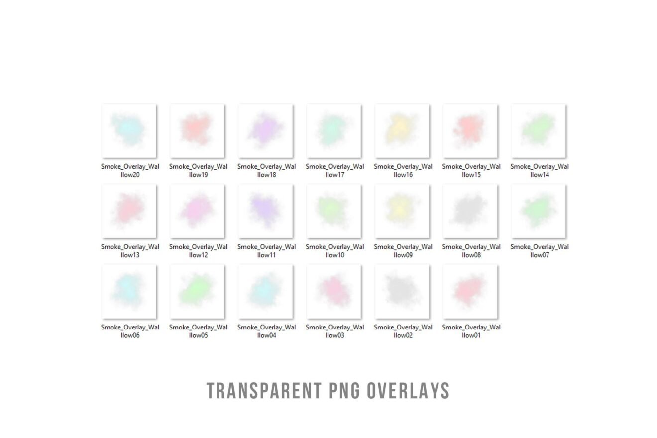 20 Color Smoke Photo Overlays PNG | Colored Fog & Powder Burst Effects ...