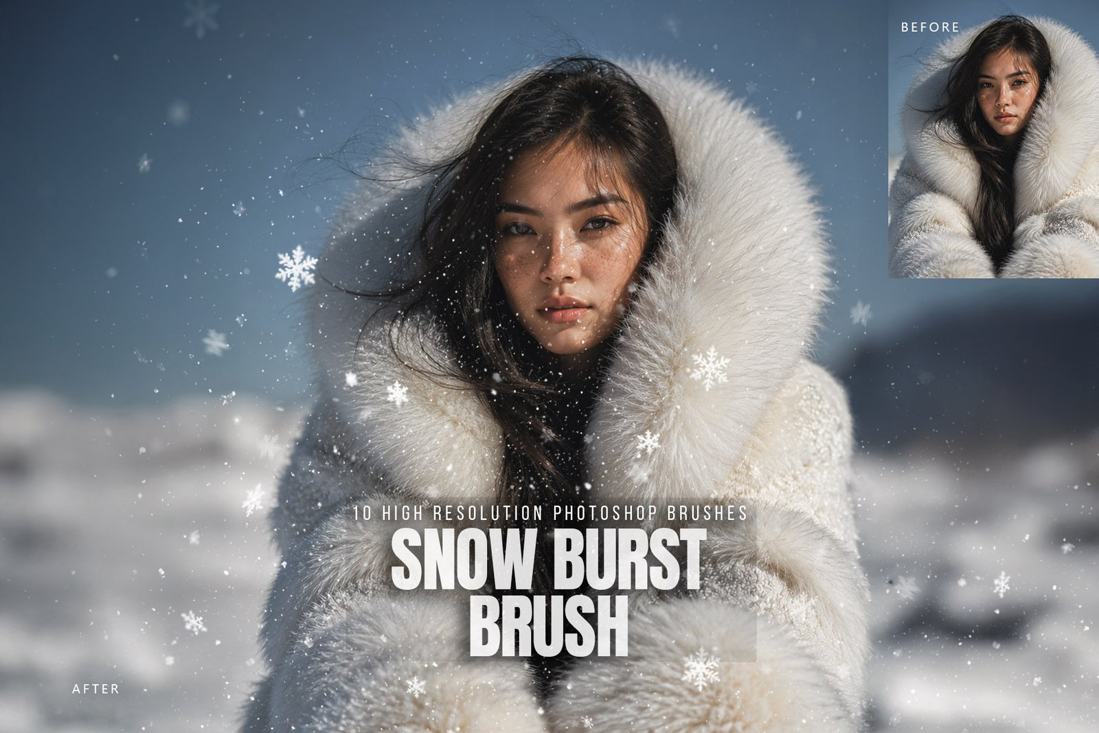 Realistic Snow burst Photoshop brushes