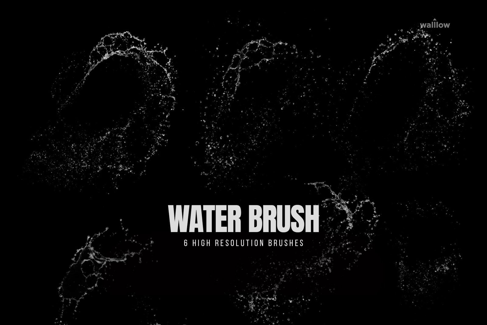 Free Water Splash Brushes – 6 High-Resolution Photoshop Brushes