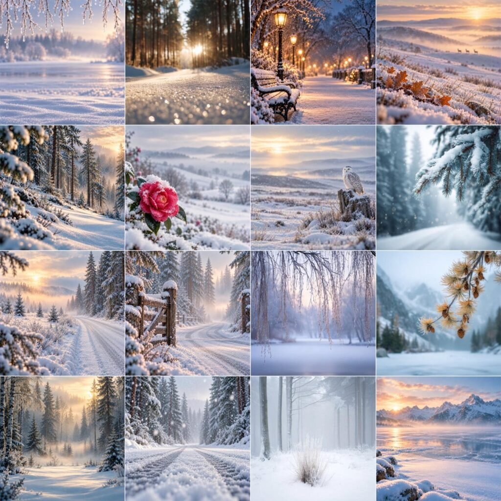 Winter Promo Background 50 Winter Digital Backdrops, Snowy Forest Photography Background ...