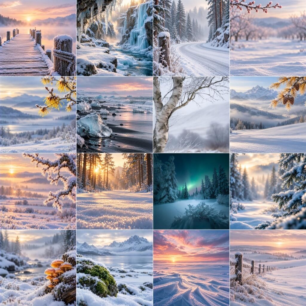 Winter Promo Background 50 Winter Digital Backdrops, Snowy Forest Photography Background ...